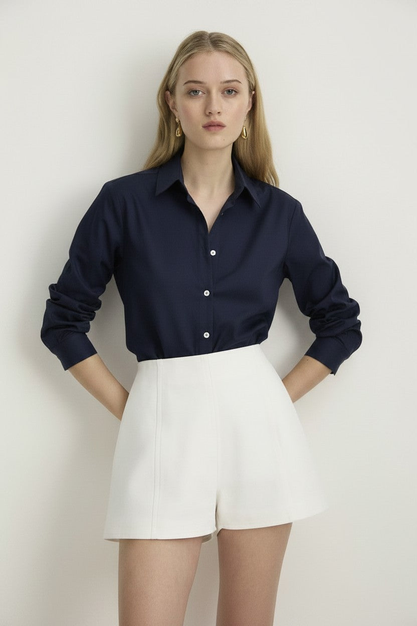 BOYFRIEND SHIRT - NAVY-SHIRTS-Watson X Watson-Watson X Watson