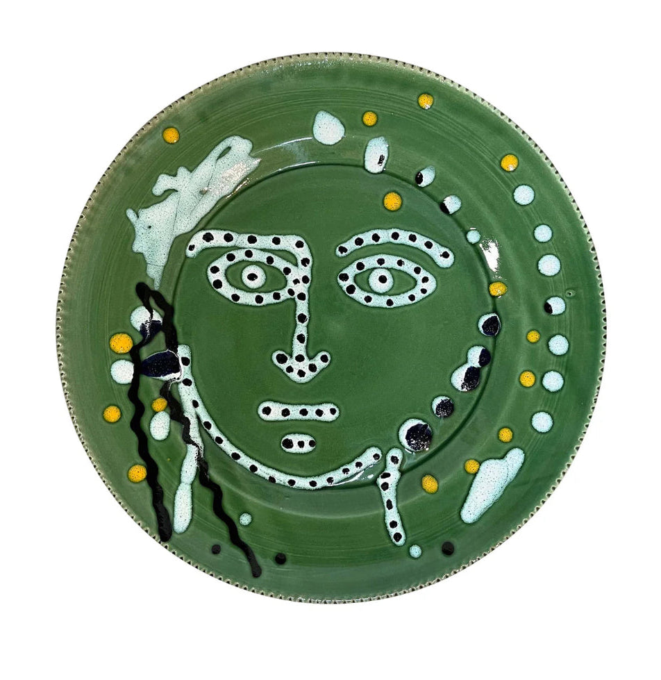 Polka face ceramic serving plate Alex &amp; Trahanas (made in Italy)-Watson X Watson-Watson X Watson