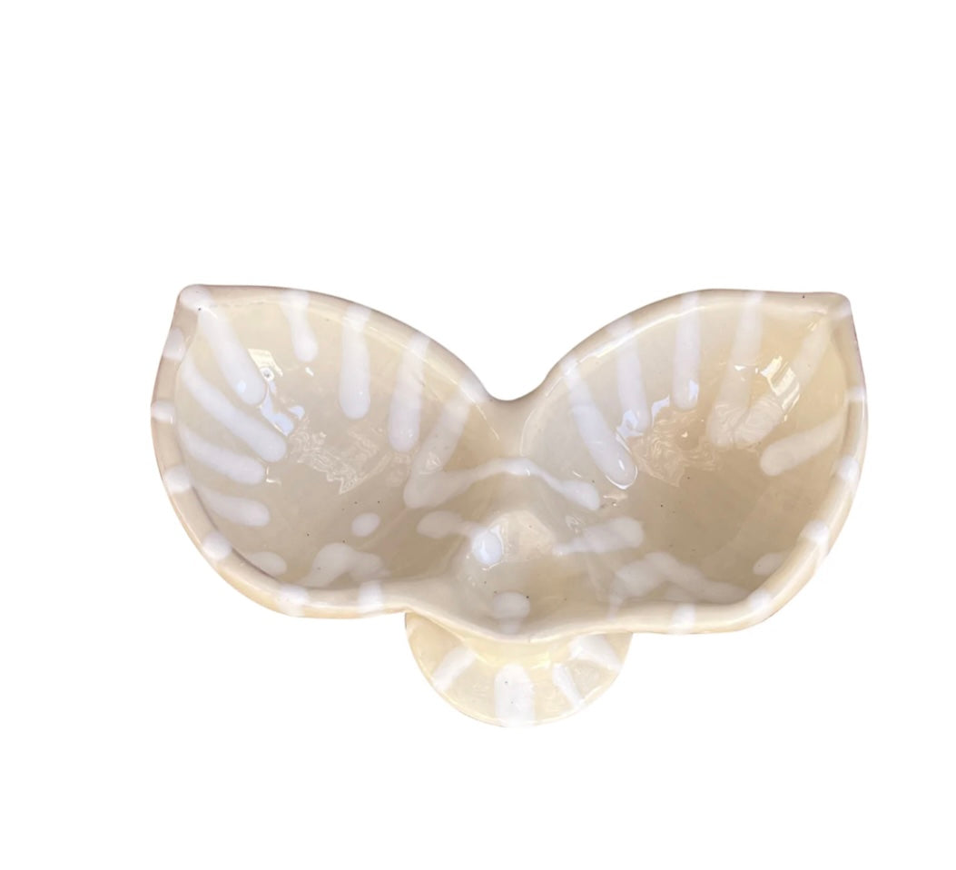 Crema ceramic duo dipping bowl. Alex &amp; Trahanas (made in Italy)-Watson X Watson-Watson X Watson
