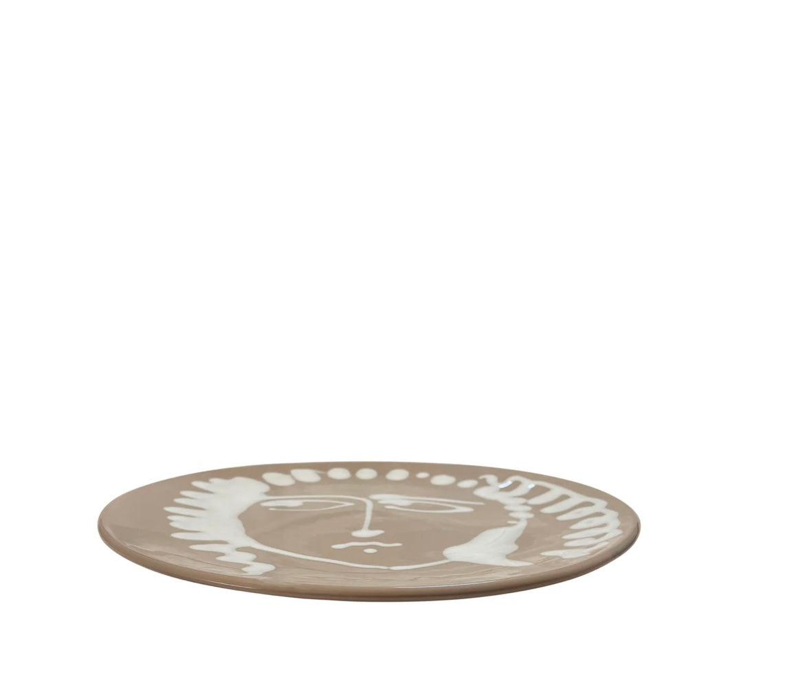 Alex &amp; Trahanas: Large Face serving platter - Beige-Homewares-Watson X Watson-Watson X Watson