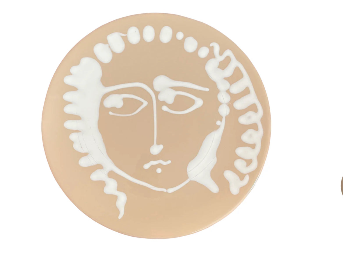 Alex &amp; Trahanas: Large Face serving platter - Beige-Homewares-Watson X Watson-Watson X Watson