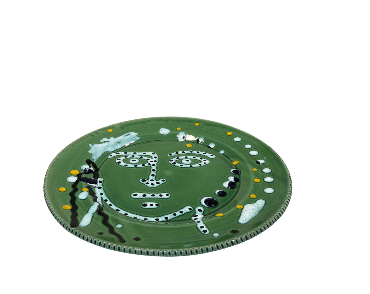 Polka face ceramic serving plate Alex &amp; Trahanas (made in Italy)-Watson X Watson-Watson X Watson