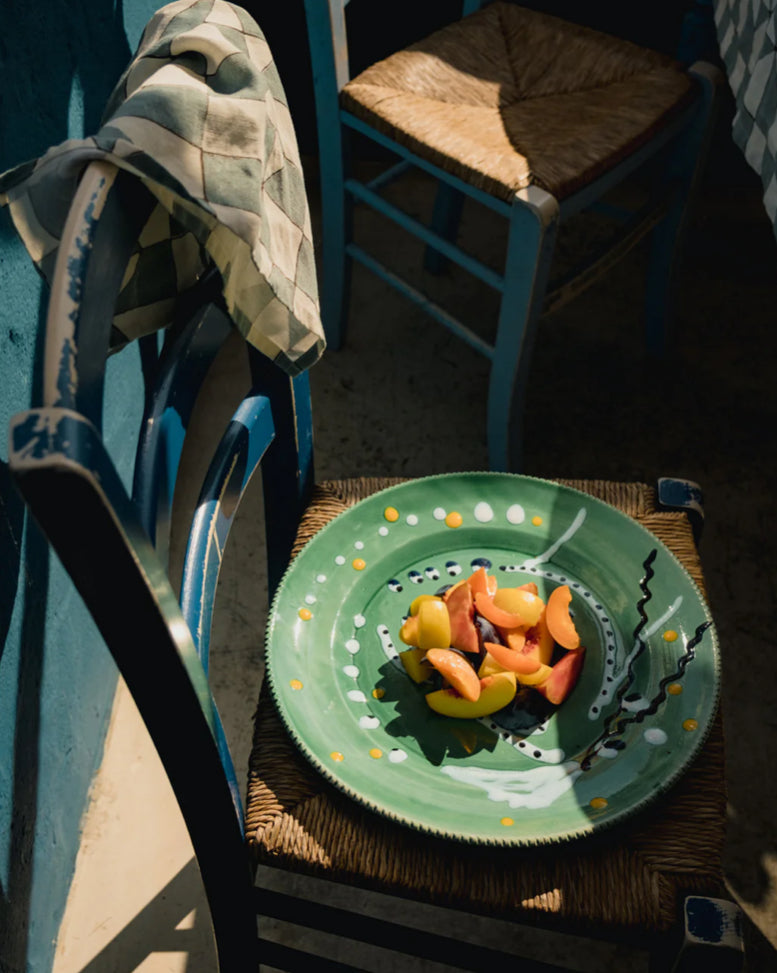 Polka face ceramic serving plate Alex &amp; Trahanas (made in Italy)-Watson X Watson-Watson X Watson