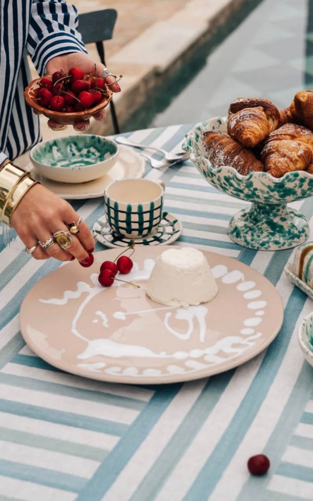 Alex &amp; Trahanas: Large Face serving platter - Beige-Homewares-Watson X Watson-Watson X Watson