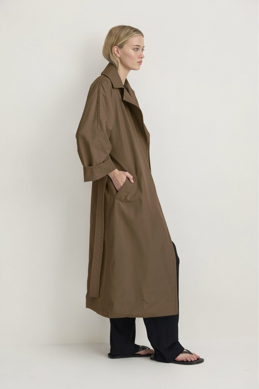 DUSTER COAT - MOCHA-Coats &amp; Jackets-Watson X Watson-Watson X Watson
