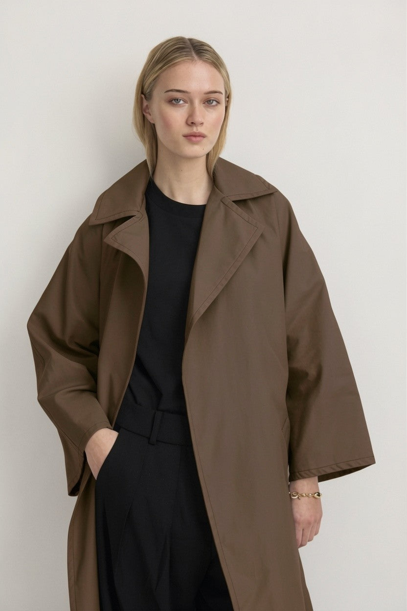 DUSTER COAT - MOCHA-Coats &amp; Jackets-Watson X Watson-Watson X Watson