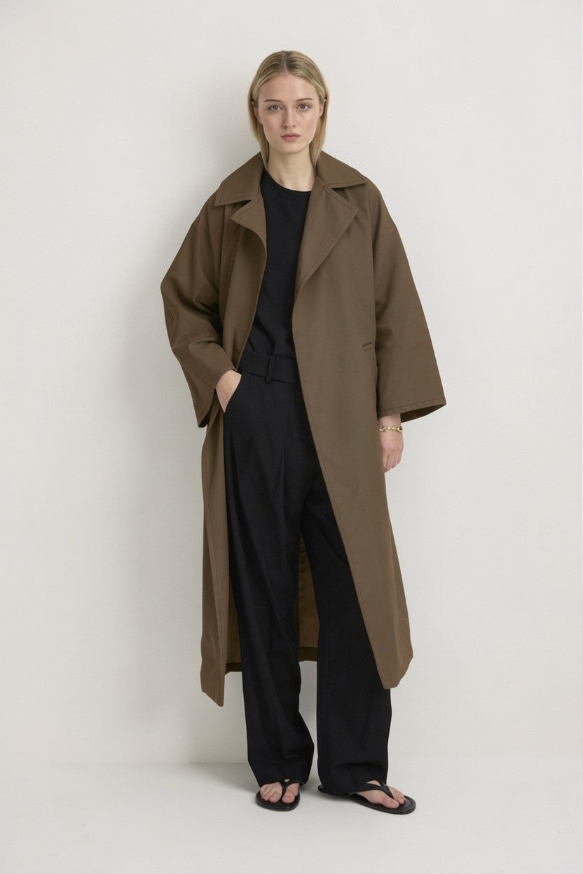 DUSTER COAT - MOCHA-Coats &amp; Jackets-Watson X Watson-Watson X Watson