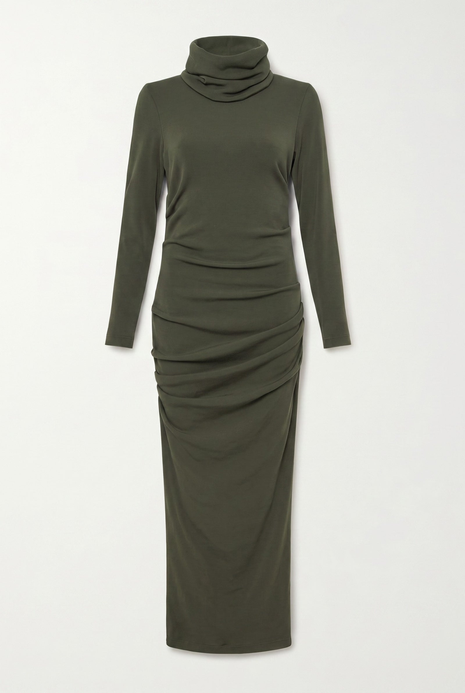 REMOVABLE SNOOD DRESS - OLIVE-Dresses-Watson X Watson-Watson X Watson