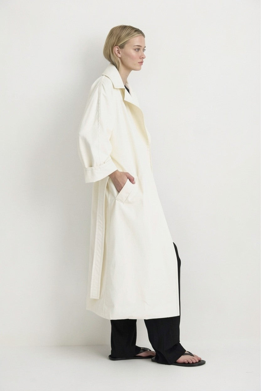 DUSTER COAT - SALT-Coats &amp; Jackets-Watson X Watson-Watson X Watson