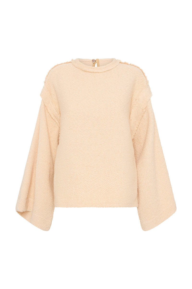 BOUCLE TUNIC TOP - CREAM WOOL-TOP-Watson X Watson-Watson X Watson
