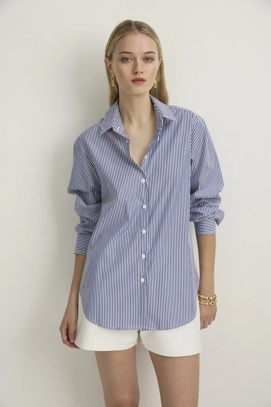 BOYFRIEND SHIRT - BLUE STRIPE-SHIRTS-Watson X Watson-Watson X Watson