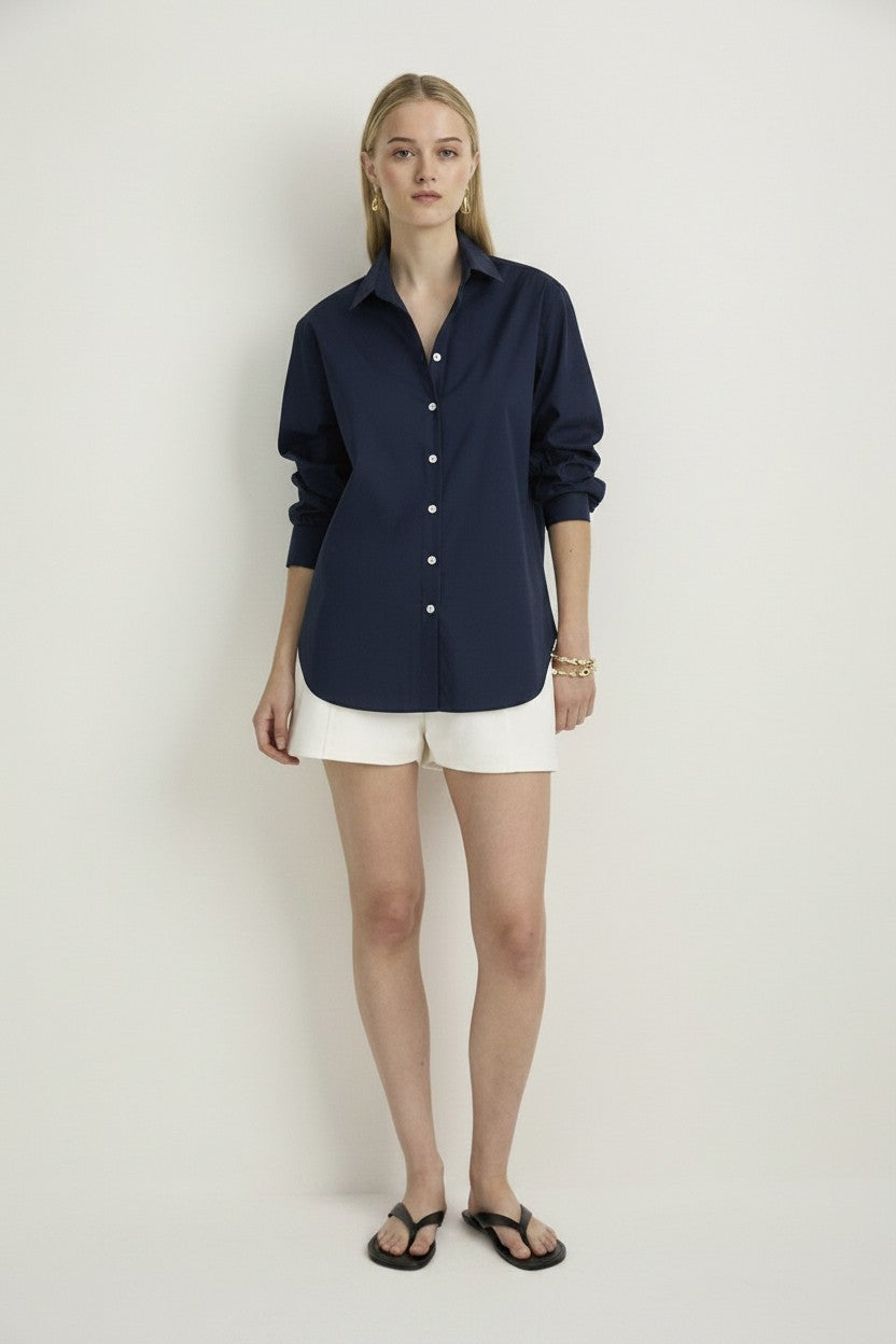 BOYFRIEND SHIRT - NAVY-SHIRTS-Watson X Watson-Watson X Watson