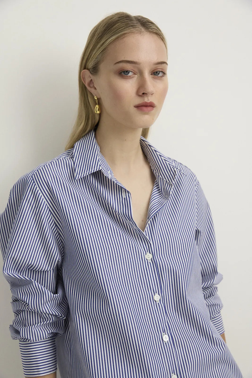 BOYFRIEND SHIRT - BLUE STRIPE-SHIRTS-Watson X Watson-Watson X Watson