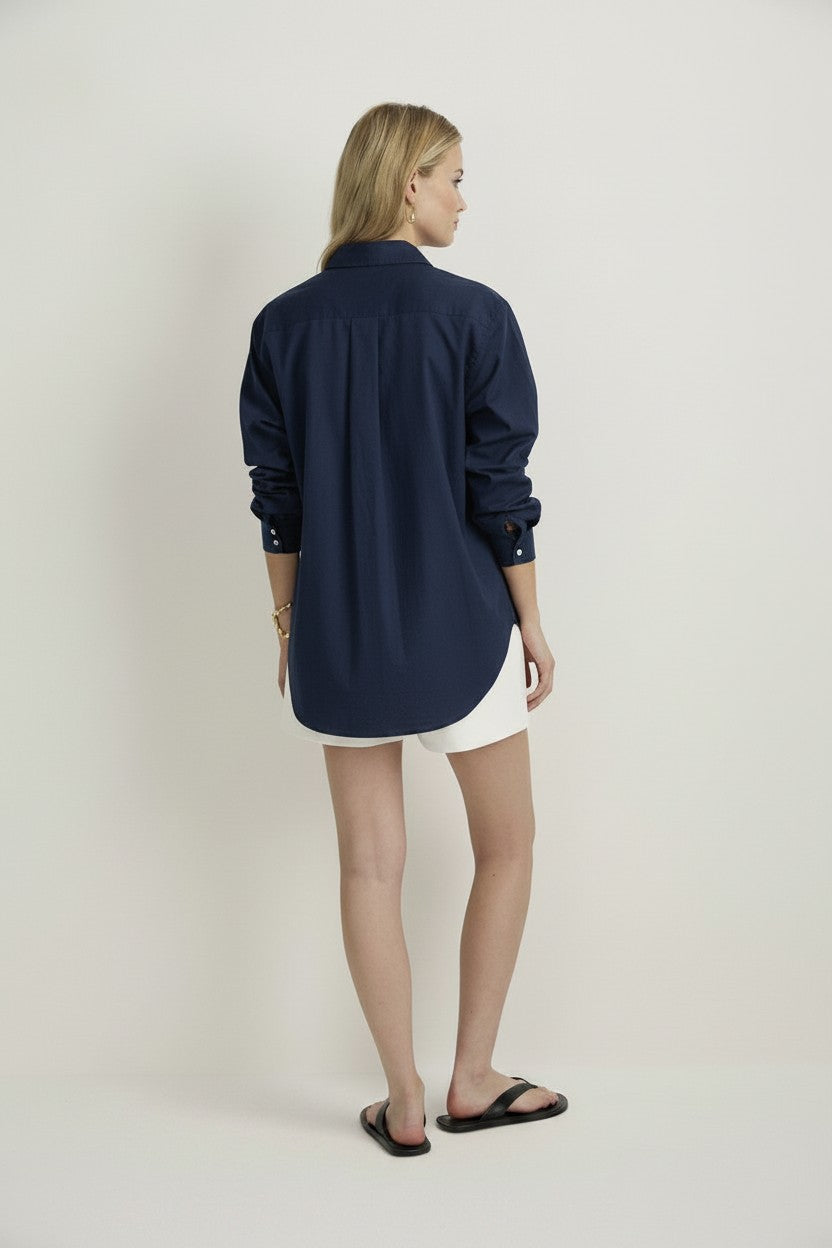 BOYFRIEND SHIRT - NAVY-SHIRTS-Watson X Watson-Watson X Watson