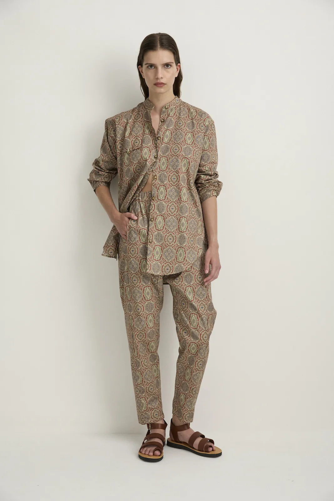 RELAXED ZIP PANTS - RED EMBLEM-Pants-Watson X Watson-Watson X Watson