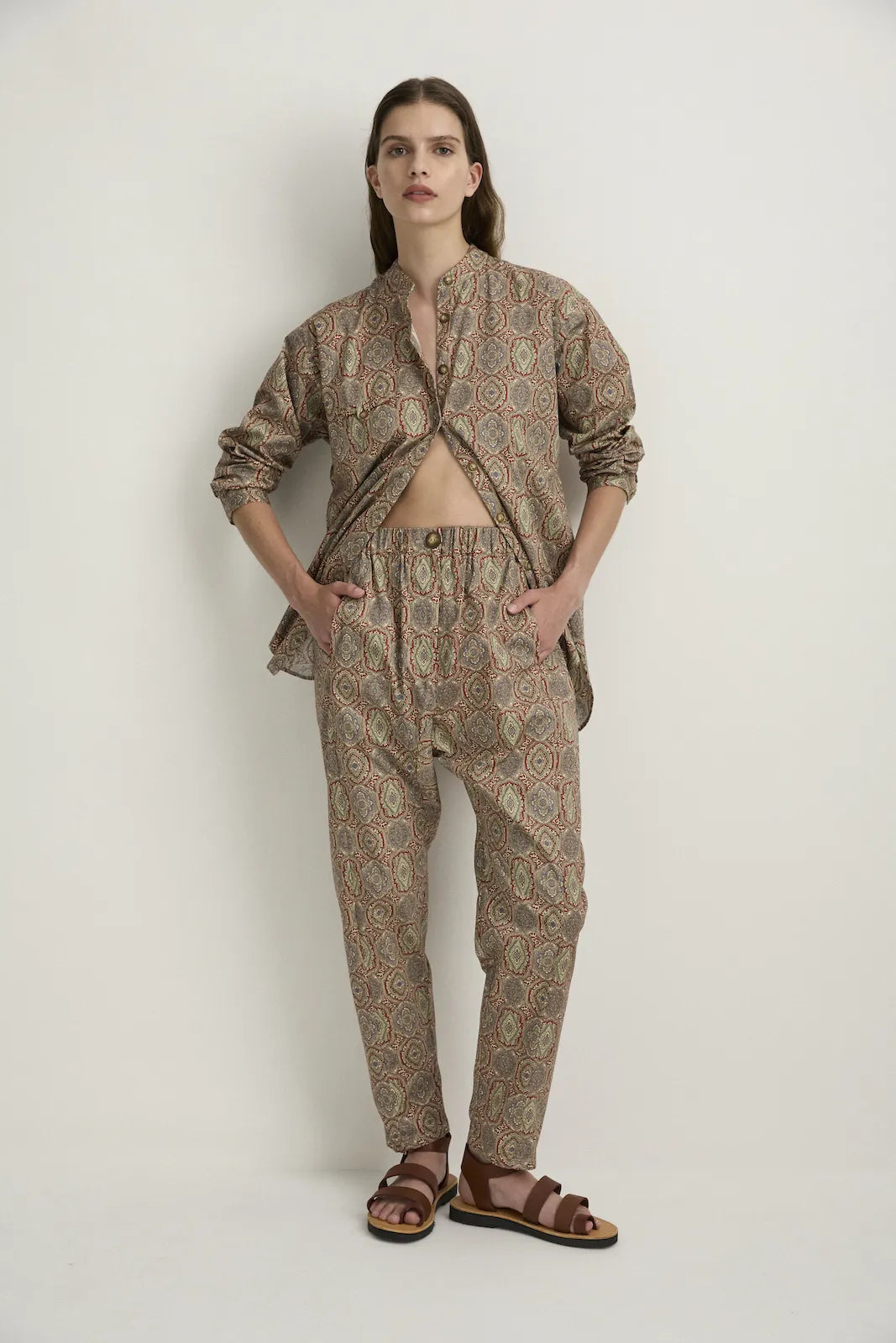 RELAXED ZIP PANTS - RED EMBLEM-Pants-Watson X Watson-Watson X Watson