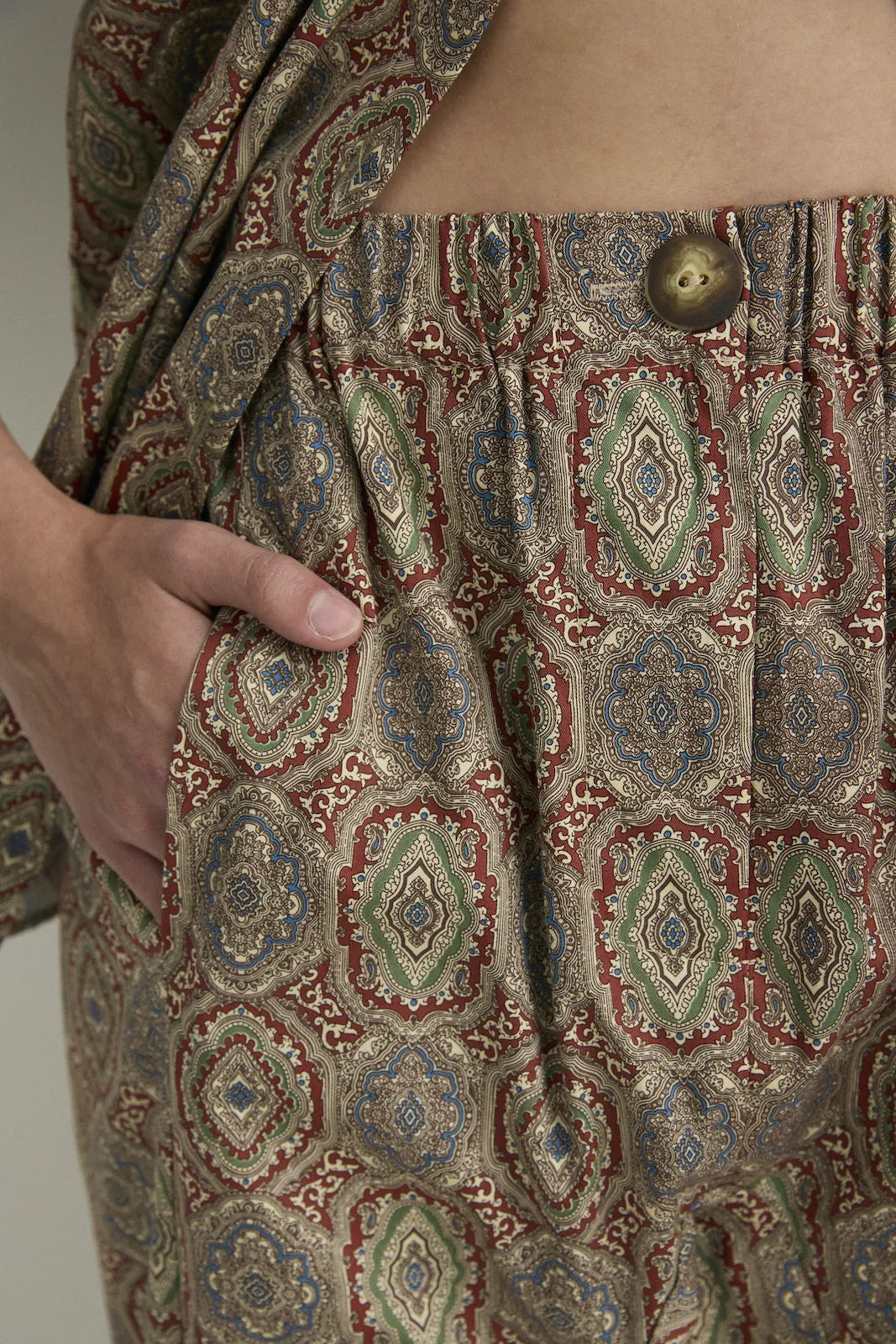 RELAXED ZIP PANTS - RED EMBLEM-Pants-Watson X Watson-Watson X Watson