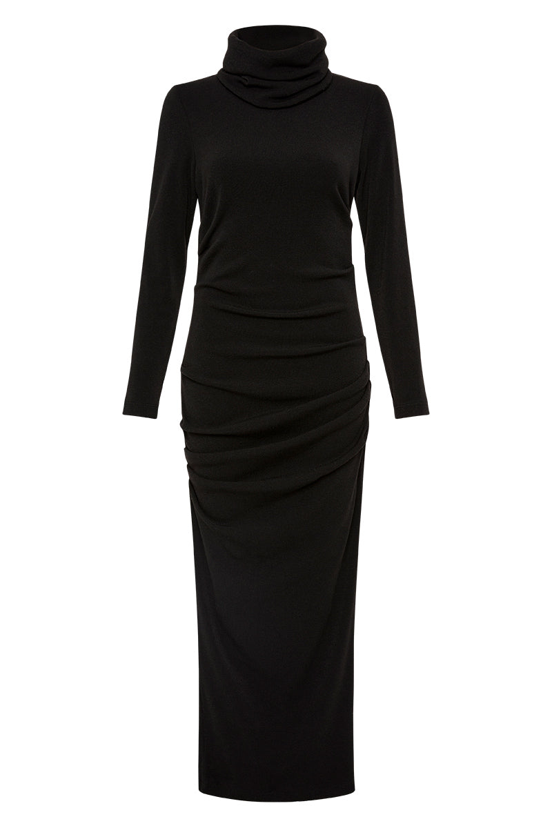 REMOVABLE SNOOD DRESS - BLACK-Dresses-Watson X Watson-Watson X Watson