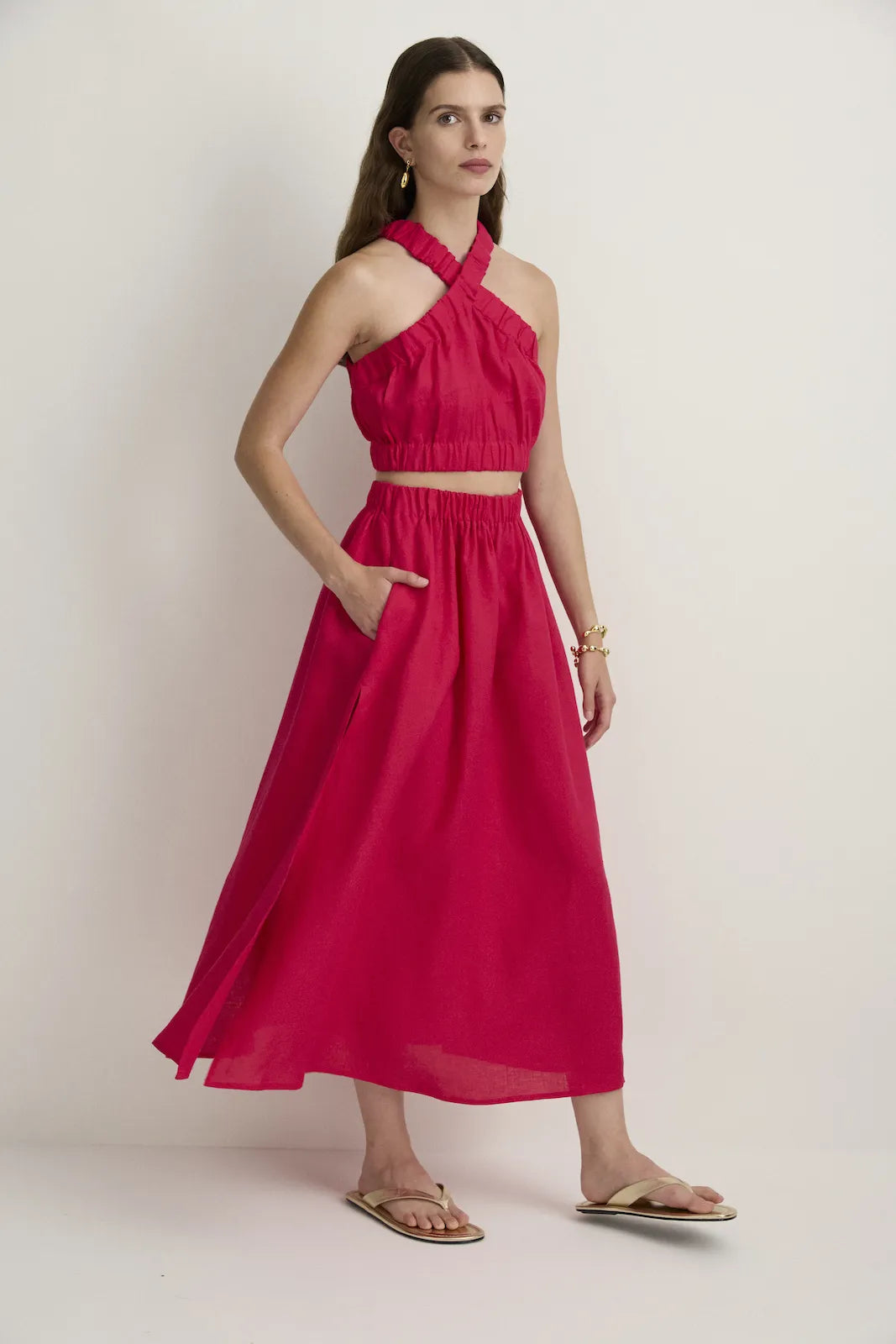 ELASTIC WAIST SKIRT - RASPBERRY-SKIRT-Watson X Watson-Watson X Watson