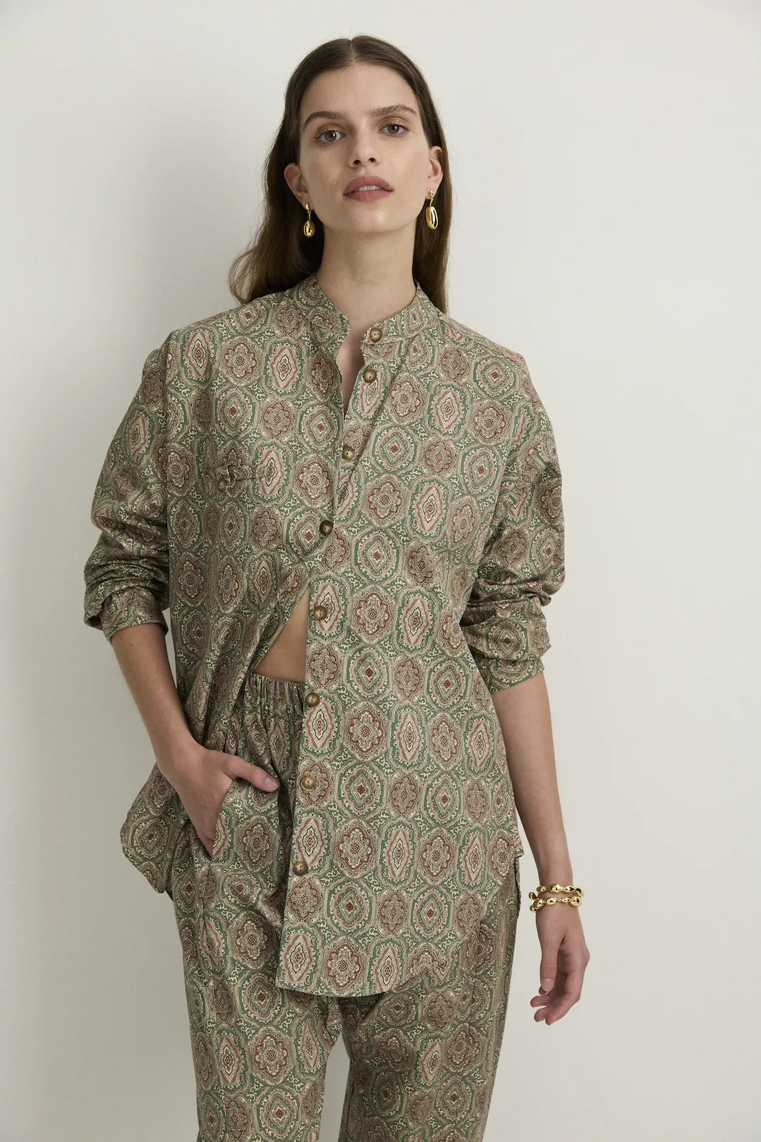 RELAXED ZIP PANTS - GREEN EMBLEM-Pants-Watson X Watson-Watson X Watson