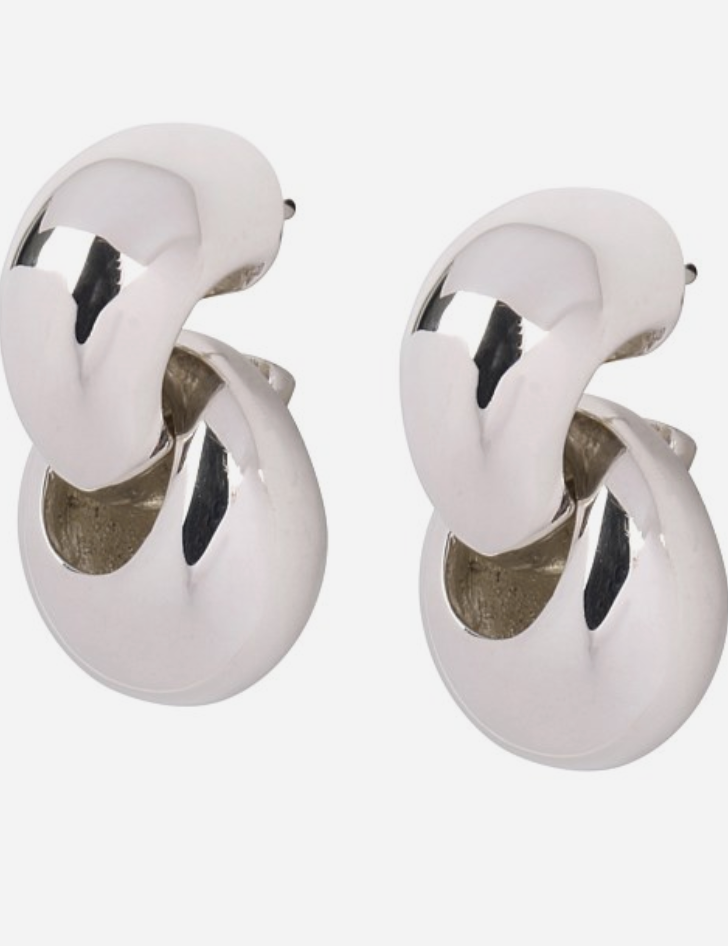 LO X ALEX AND TRAHANAS LARGE DOUBLE-LINKED CHIFFERI HOOP EARRINGS - SILVER-Jewellery-Watson X Watson-Watson X Watson