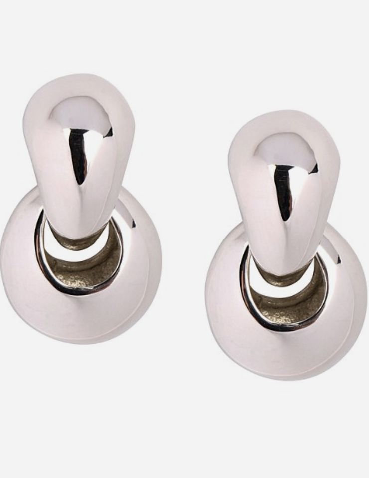 LO X ALEX AND TRAHANAS LARGE DOUBLE-LINKED CHIFFERI HOOP EARRINGS - SILVER-Jewellery-Watson X Watson-Watson X Watson