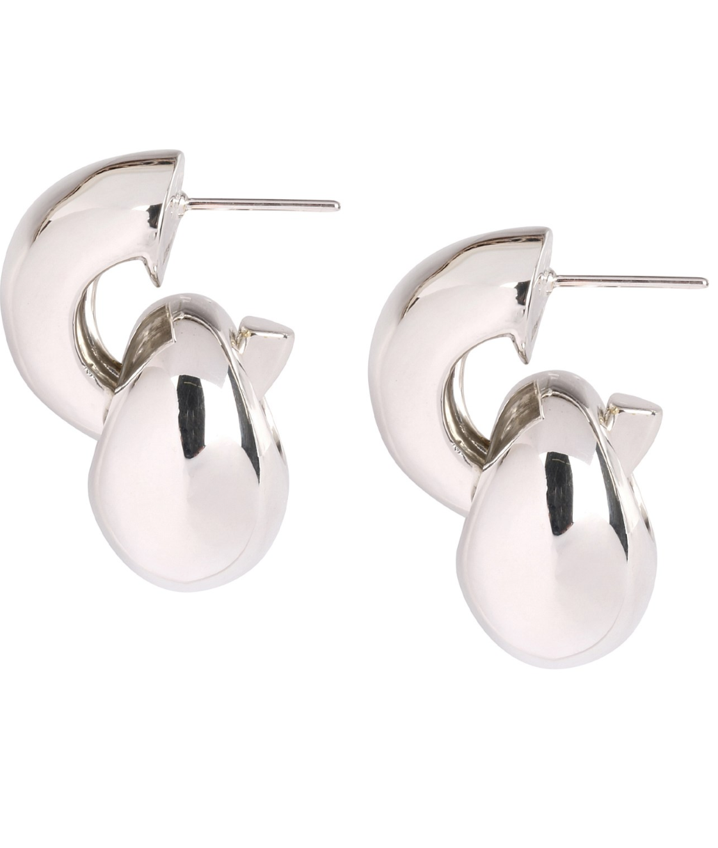 LO X ALEX AND TRAHANAS LARGE DOUBLE-LINKED CHIFFERI HOOP EARRINGS - SILVER-Jewellery-Watson X Watson-Watson X Watson