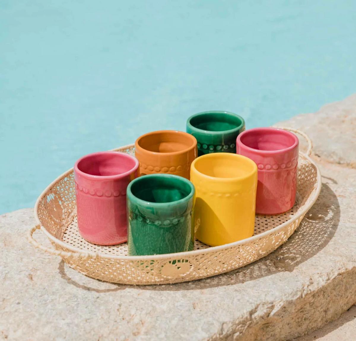Alex &amp; Trahanas: La Piscina Ceramic Cups, Set of 4-Homewares-Watson X Watson-Watson X Watson