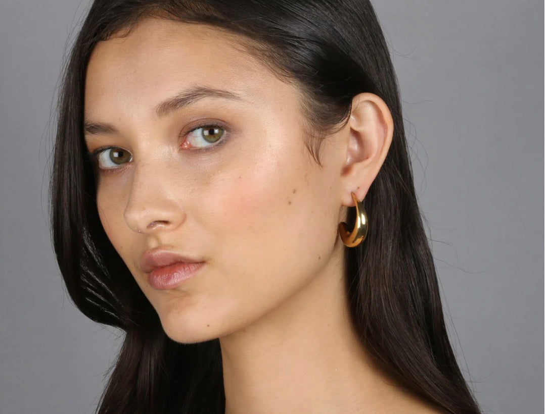 LOUISE OLSEN MEDIUM LIQUID HOOP - GOLD-Jewellery-Watson X Watson-Watson X Watson