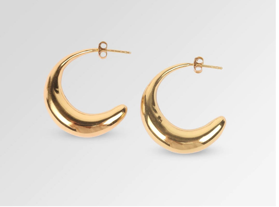 LOUISE OLSEN MEDIUM LIQUID HOOP - GOLD-Jewellery-Watson X Watson-Watson X Watson