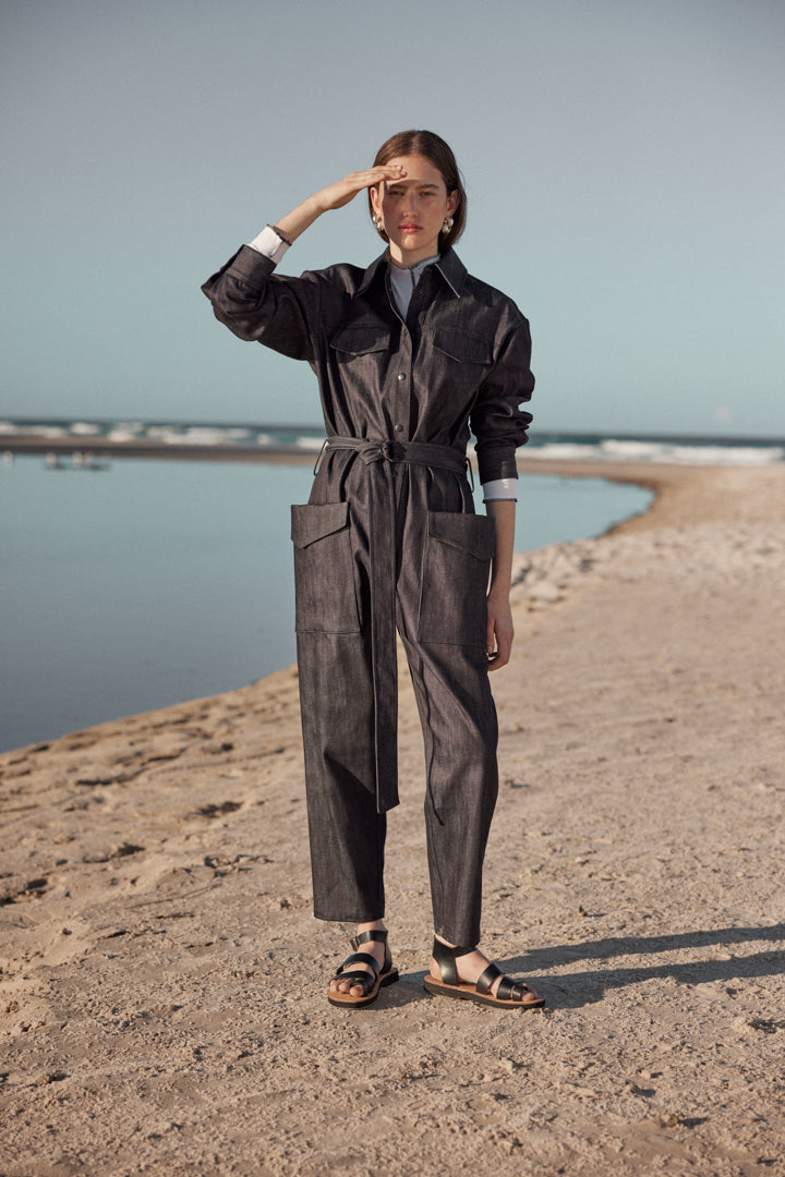 PATCH POCKET JUMPSUIT - DENIM-Jumpsuit-Watson X Watson-Watson X Watson