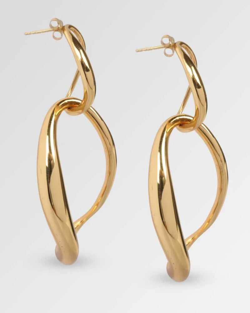 LOUISE OLSEN - LIQUID CHAIN EARRING 24 carat gold plate-Jewellery-Watson X Watson-Watson X Watson