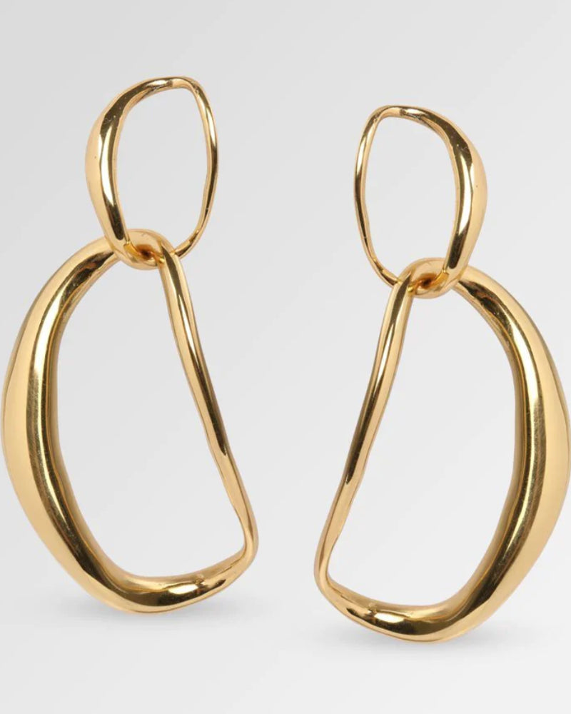 LOUISE OLSEN - LIQUID CHAIN EARRING 24 carat gold plate-Jewellery-Watson X Watson-Watson X Watson