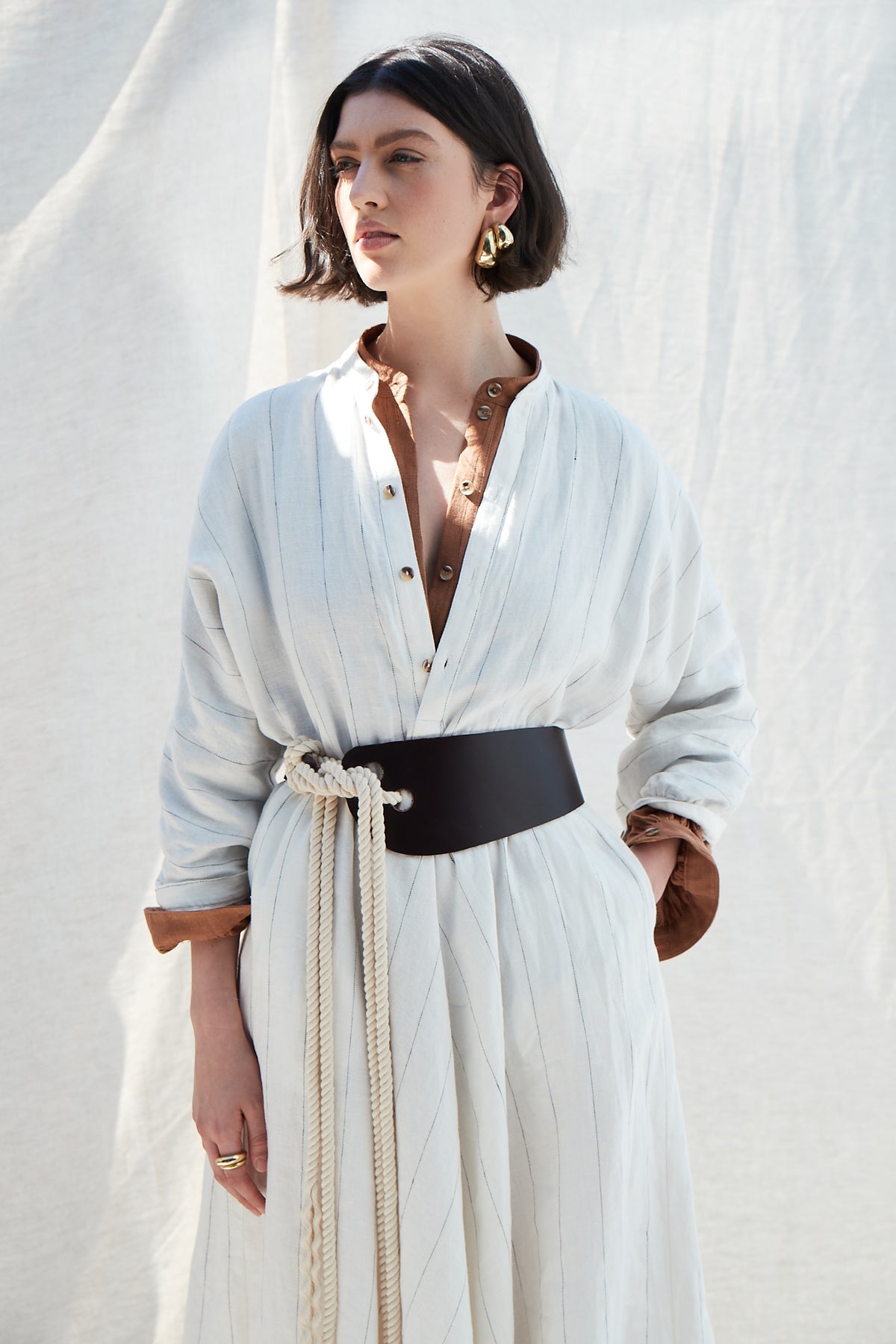 SCULPTED ROPE BELT - CHOCOLATE-BELTS-Watson X Watson-Watson X Watson