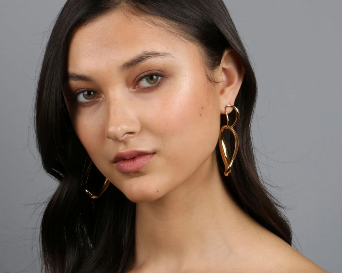 LOUISE OLSEN - LIQUID CHAIN EARRING 24 carat gold plate-Jewellery-Watson X Watson-Watson X Watson