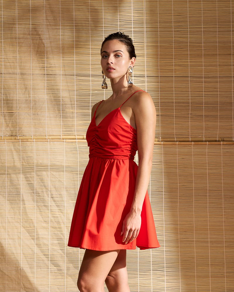 Red and best sale tan dress